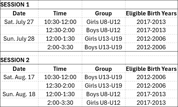 2025 Attack Tryout Sched3